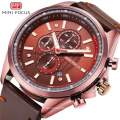 MINI FOCUS 0080 G Men Sports Watches Top Brand Luxury Quartz Army Military Wrist Leather Watch relogio masculino